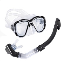 Набор для плавания взрослый маска+трубка (Силикон) (черный) E39238