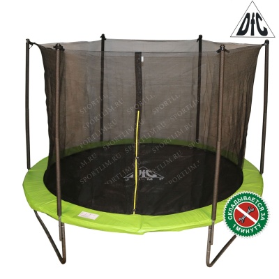 Батут DFC JUMP 10ft складной, сетка, чехол, apple green (305см)